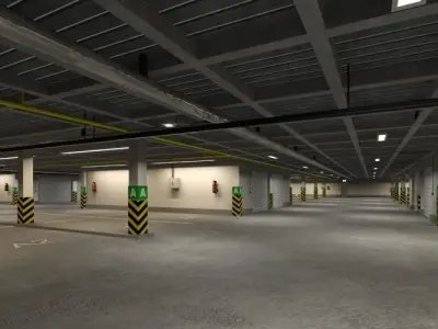 Underground parking garage 01 3D model