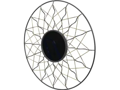 Axxis 34 12W Black Antique Silver Metal Mirrored Wall Art PBR 3D model