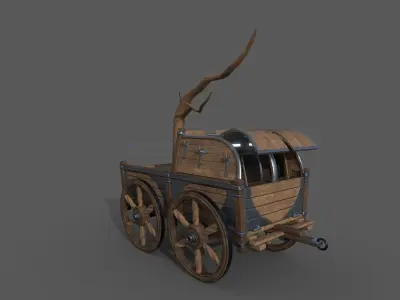 Carriage - 03 Low-poly 3D model