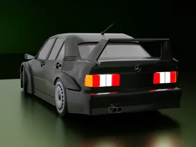 Mercedes Benz 190E Evolution II DTM W201 1992 Low-poly 3D model