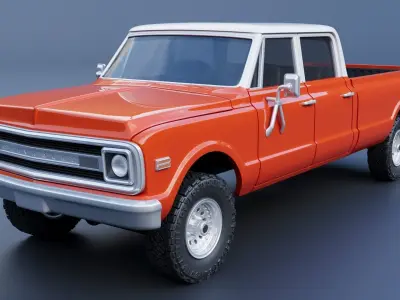 Chevrolet K10 Crew Cab 1970 3D print model