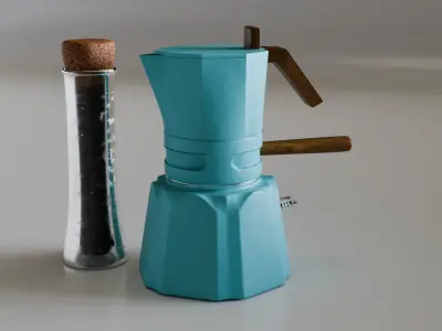 Professional Mochapot Low-poly 3D model
