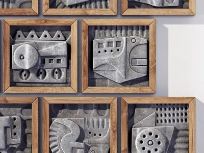 Wall tile decorative pattern hieroglyph n2  3D model