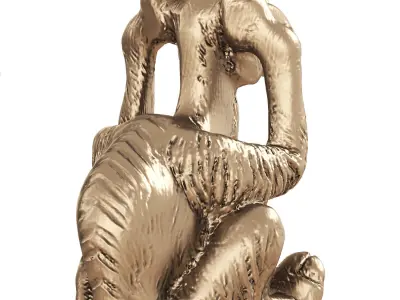 Egyptian figurine of a camel in the pose I cant hear anything 3D model