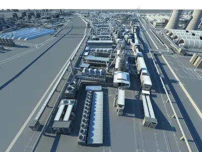 Industrial factory Chemical plant 3D model