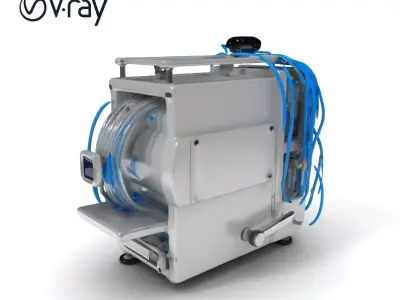 Industrial Machine with Cables Model Pack Low-poly 3D model