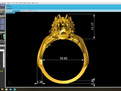 Luxury Chinese Dragon Sculpted Ring Design  3808 3D print model