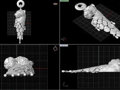 Panther pendant 3D printable for gold and silver 3D print model