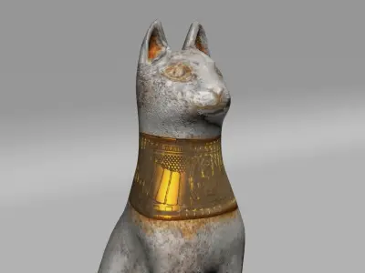 Egyptian cat god Low-poly 3D model