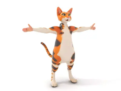 Animated Calico Cat model pack Low-poly 3D model