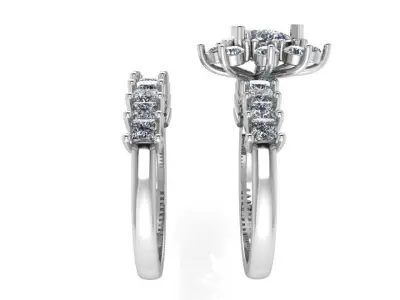Pear Diamond Ring 4000 3D print model