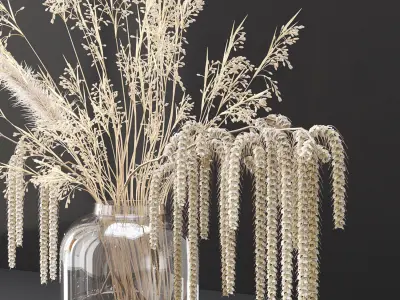 Bouquet with dry plants 3D model