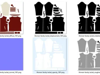 Women Varsity Jacket 3D model