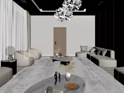 Modern Luxury Majlis Room Interior 3D model