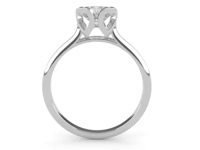 Engagement ring with heart prong size 8 3D print model