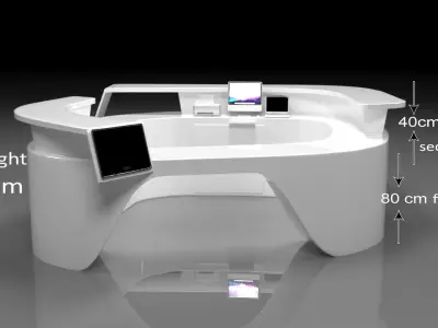3d mall reception desk model 2 3D model