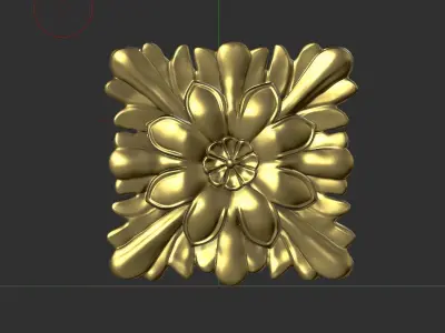 Rosette - Floral Square 3D print model