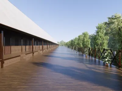 Traditional longhouse of the Iban Dayak community of Sungai Utik 3D model