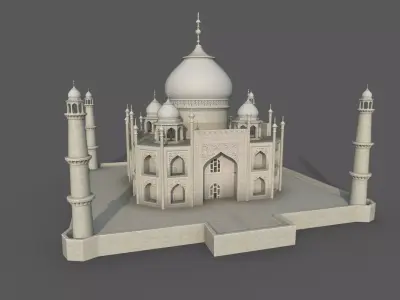 Taj Mahal - UNESCO 7 wonders Low-poly 3D model