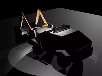 Armored and battle-modified car  Low-poly 3D model