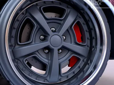 VIZ MUSCLE WHEEL SET FRONT AND REAR 3 OFFSETS for diecast  3D print model