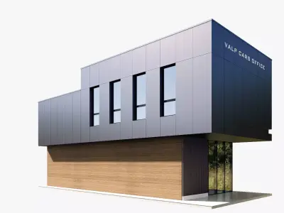 car dealership Low-poly 3D model