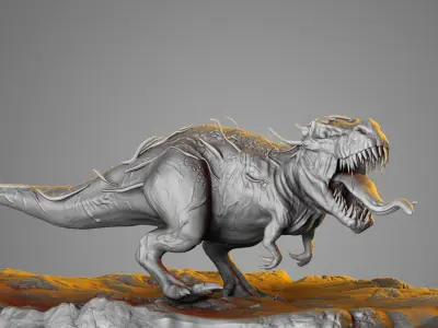 Venom Rex Marvel Print Ready Concept Dinosaur 3D model