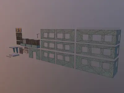 Constructor Panel House Low-poly 3D model