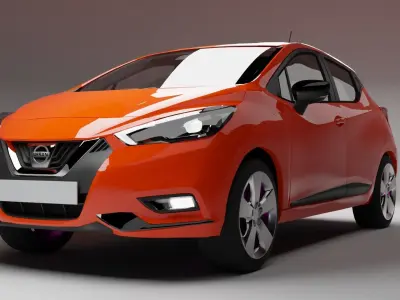 Nissan micra Low-poly 3D model