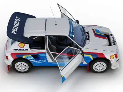 Peugeot 205 T16 Rally Car 3D model