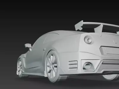 Realistic White Racing Supercar High Detail 3D Model 3D print model