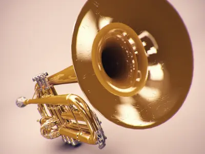 Trumpet golden 3D model