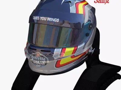 Sainz helmet 2017 Low-poly 3D model