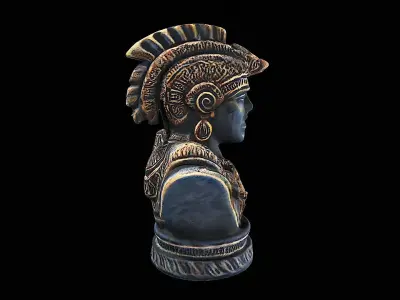 aztec statue sculpture 3D model