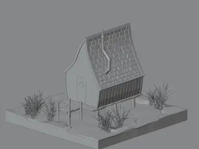 Witch house Low-poly 3D model
