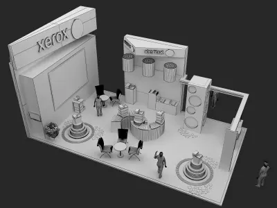 Booth Exhibition Stand a466b 3D model