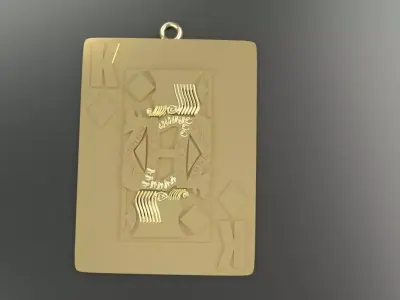 King of Diamonds Pendant Gold Silver Platinum Luxury Jewelry 3D print model