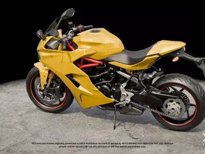 Ducatti sports Bike 3D Model Fully RIGGED Gameready Model Low-poly 3D model