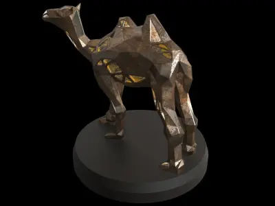 Steampunk Camel Low-poly 3D model