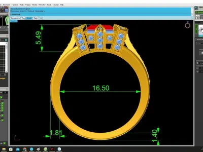 Luxury Square Halo Gemstone Ring 3D Model  4389 3D print model