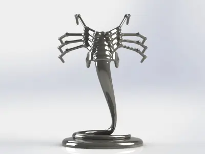 Alien Facehugger car hood figure with custom logo 3D print model
