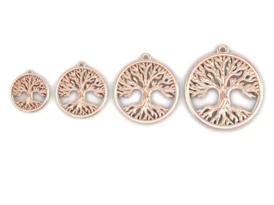 Tree Pendant Earring all size 3D print model