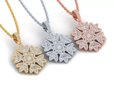 Snowflake Pendant 3D print model