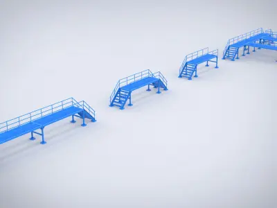 Modular industrial metal platforms 3D model