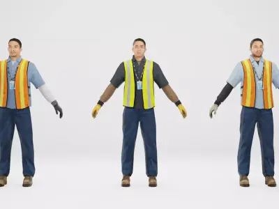 Worker Pack Low-poly 3D model Low-poly 3D model