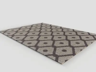 3x Patterned Wool Rug Design Low Poly Low-poly 3D model