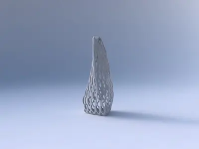 Vase twist puffy tipped triangle with bubble grid lattice 3D print model