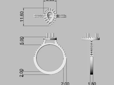 engagement ring 3D print model