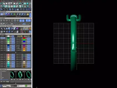 Elegant -Form Gold Bangle with Refined Stone Accents 3D print model