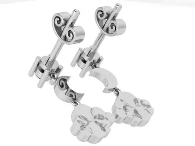 Moon Cloud Earring 4351 3D print model